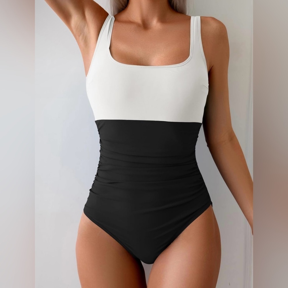 B2prity Womens One Piece Swimsuit Tummy Control Slimming High Waisted Ruched